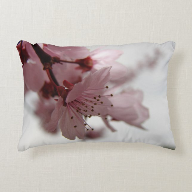 Coussin rose d'art de fleurs de ressort (Devant)