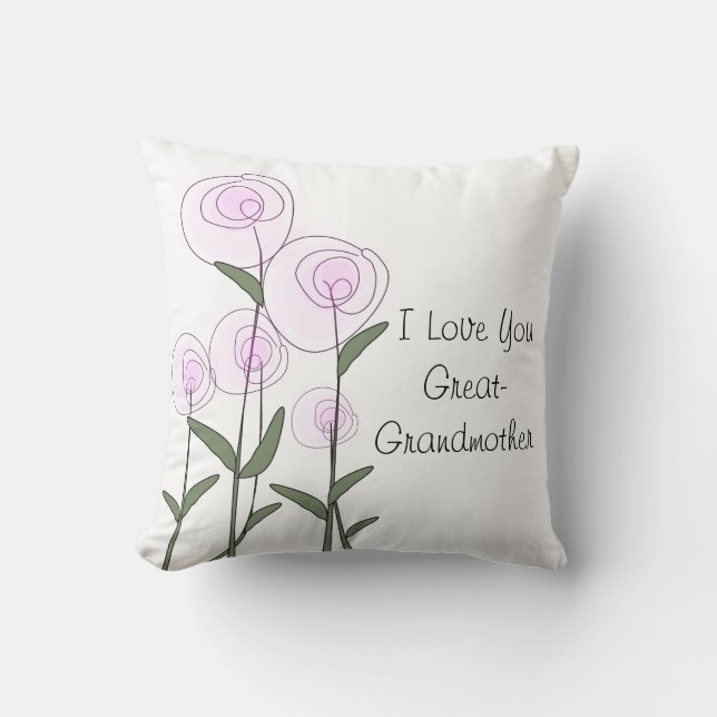 Coussin rose d'art de roses d'arrière grand-mère (Recto)