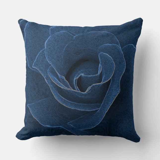Coussin Rose de bleu de velours (Recto)