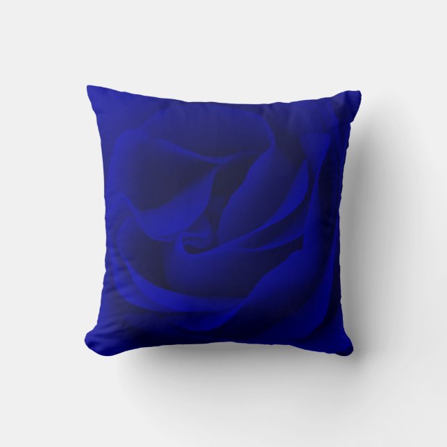 Coussin Rose de bleu marine magnifié (Recto)
