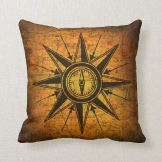 Coussin Rose de boussole antique