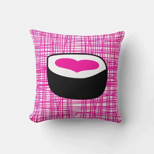 Coussin rose de bruit de sushi (Recto)