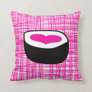 Coussin rose de bruit de sushi
