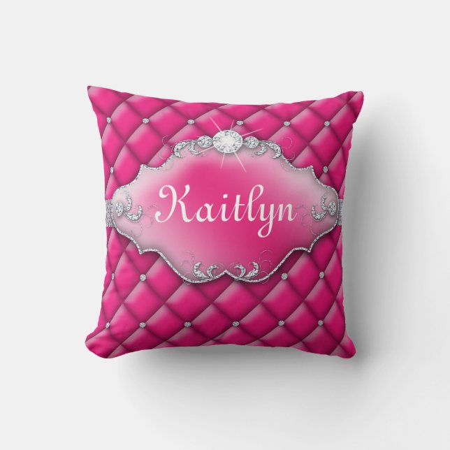Coussin Rose de diamant de princesse Jewelry Pillow Tufted (Recto)