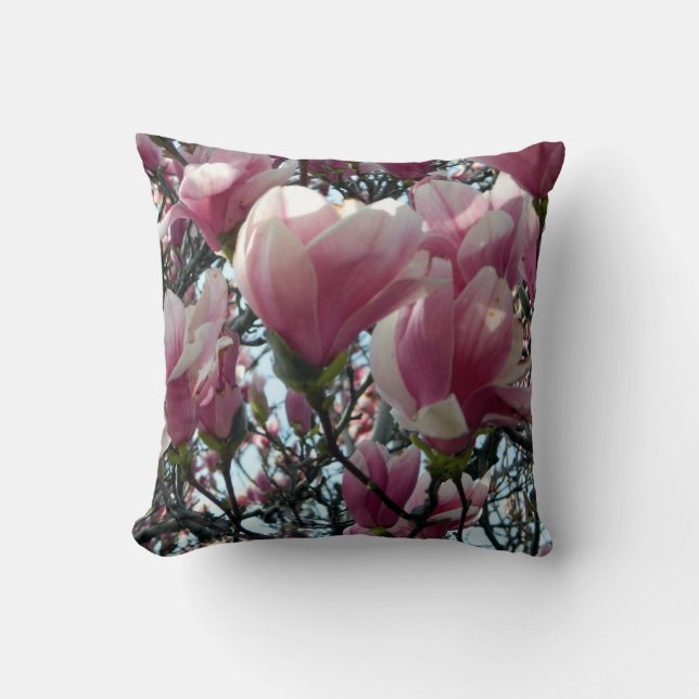 Coussin rose de fleur de magnolia (Recto)