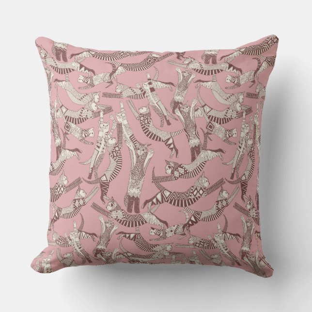 Coussin rose de la fête du chat (Recto)