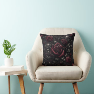 Coussin Rose De L'Obscurité 16x16 Jeu D'Oreiller