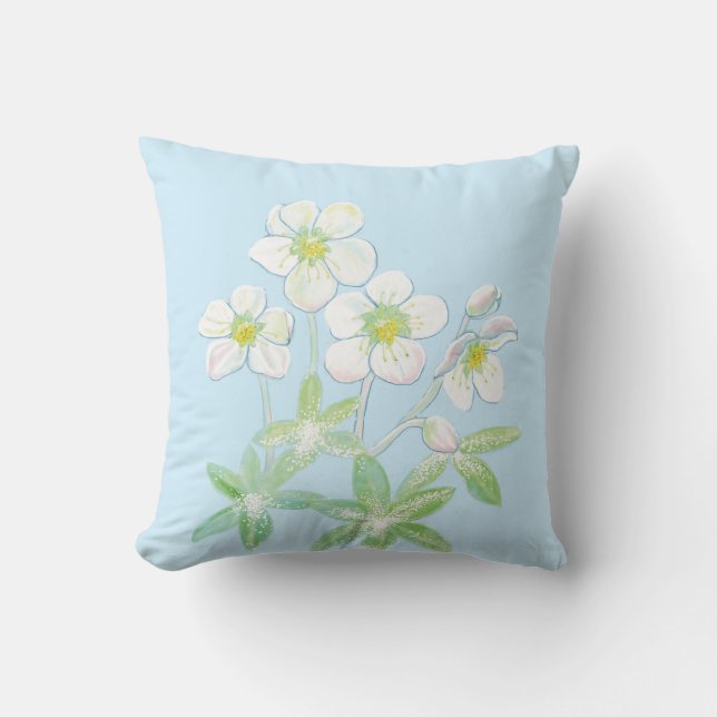 Coussin Rose de Noël, Helleborus niger (Recto)