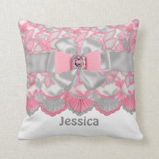 Coussin Rose de Peronalized, fausses pierres grises,