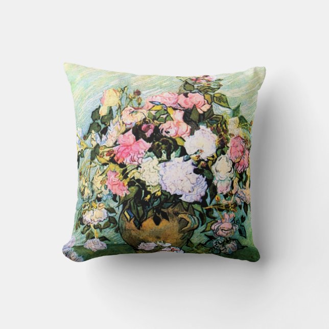 Coussin rose de roses de Van Gogh (Recto)