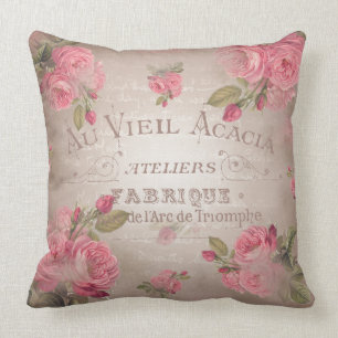 Coussin Rose de roses shabbychic français vintage floral