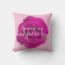 Coussin Rose de velours - Décor romantique