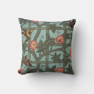 Coussin Rose d'Escalades & Petit Oiseau, William Morris