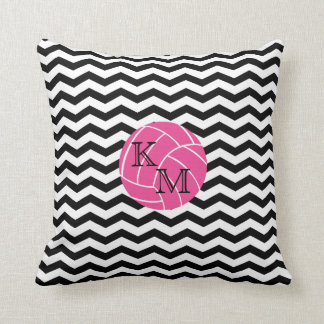 Coussin rose d'impression de Chevron de volleyball