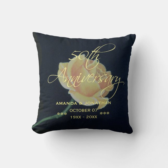 Coussin Rose du 50e anniversaire de mariage (Recto)