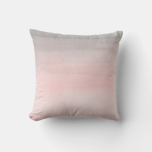 Coussin Rose éblouissant et gris moderne aquarelle glamour
