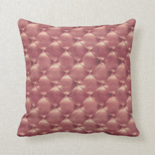 Coussin Rose en cuivre de luxe Tufé Cuir brillant opulent 