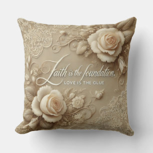Coussin Rose enchantée art AI