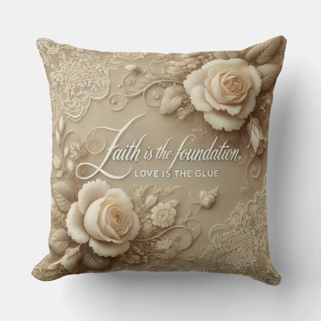 Coussin Rose enchantée art AI  (Recto)