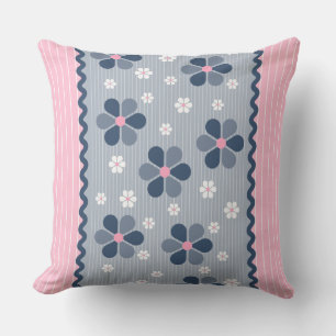 Coussin rose et bleu