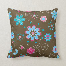 Rose et carreau floral bleu de brun de motif