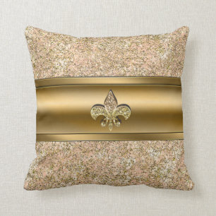 Coussin Rose et étincelle Fleur scintillant de lis Chic