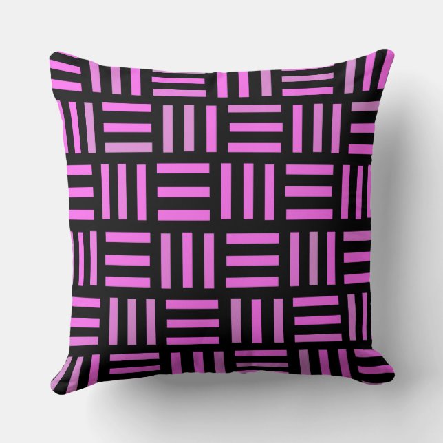 Coussin rose et noir Géométrique (Verso)