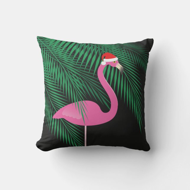 Coussin rose et noir réversible 1 de Flamant rose (Recto)