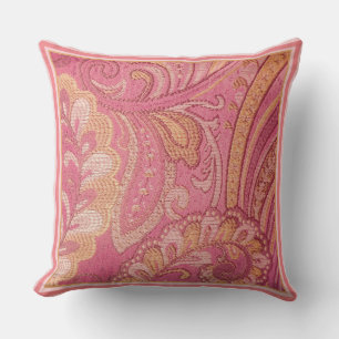 Coussin rose et orange Paisley