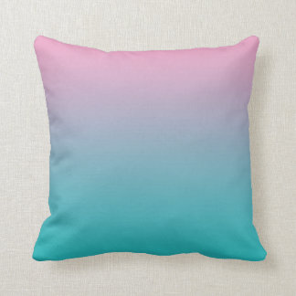 Coussin "Rose et turquoise Ombre"