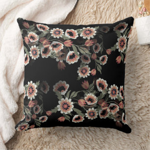 Coussin Rose et vert doux d'inspiration baroque