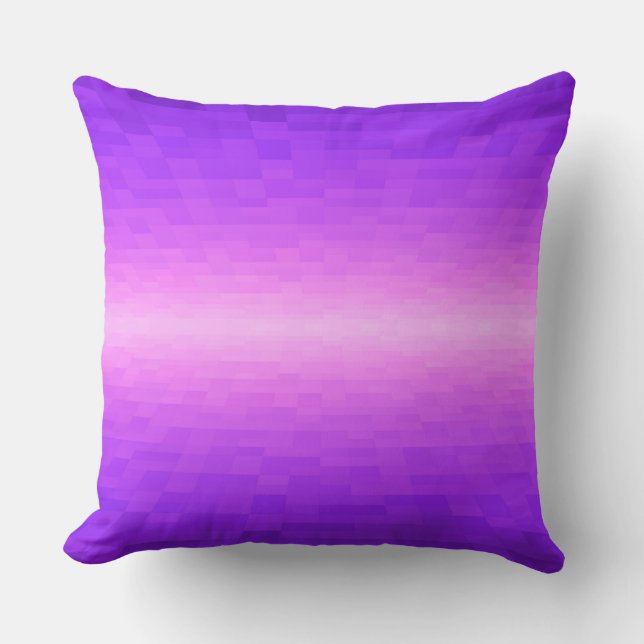 Coussin rose et violet| carrés de pixels bloquent les plan (Recto)