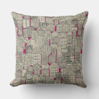 Coussin rose fenêtre