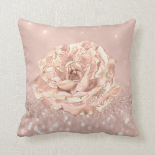 Coussin Rose Fleur Blush Skinny Spark Parties scintillant 