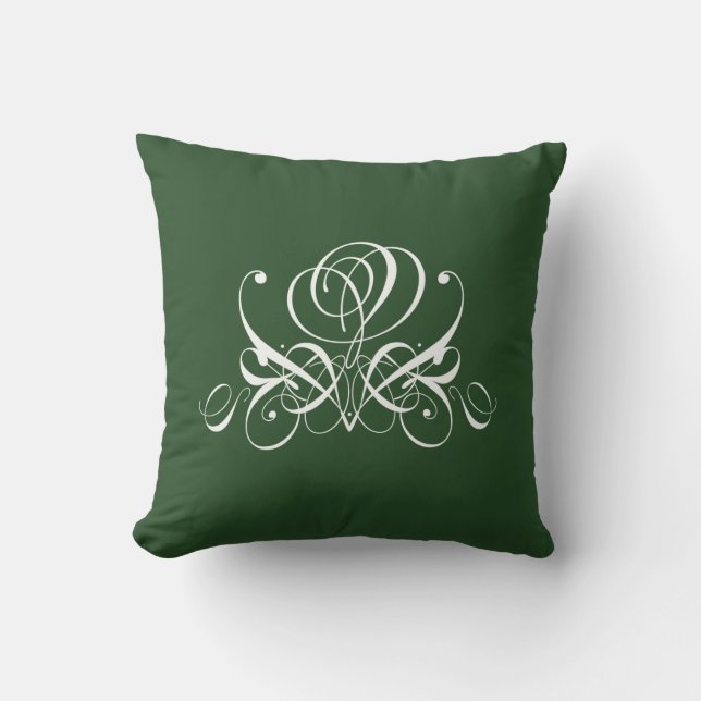 Coussin Rose fleuri blanc et vert (Recto)