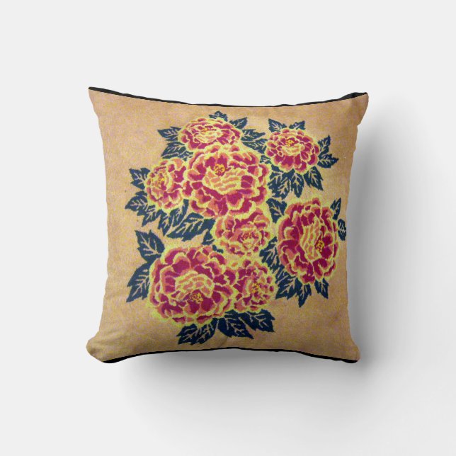 Coussin rose floral (Recto)