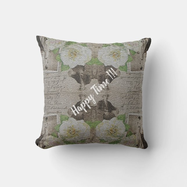 Coussin Rose Florale Vintage Moderne Luxe (Recto)