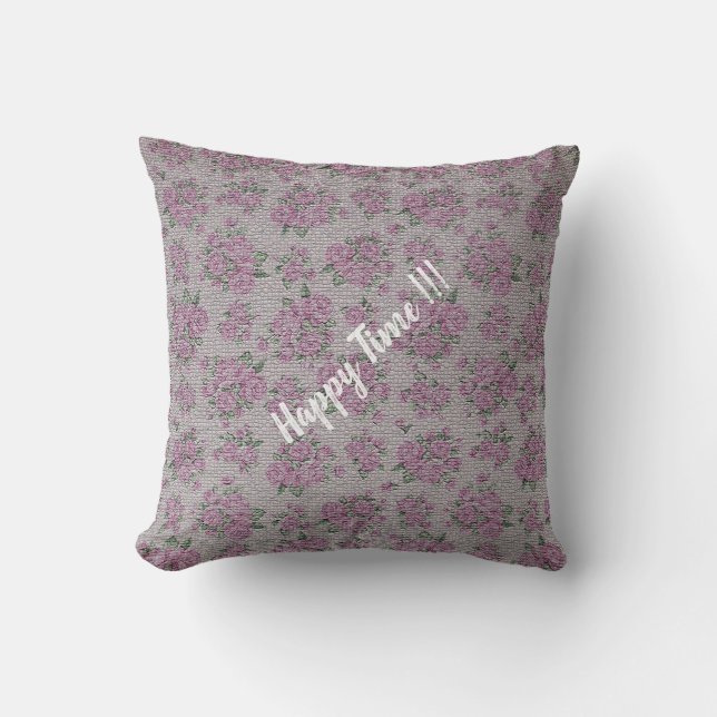 Coussin Rose Florale Vintage Moderne Luxe (Recto)