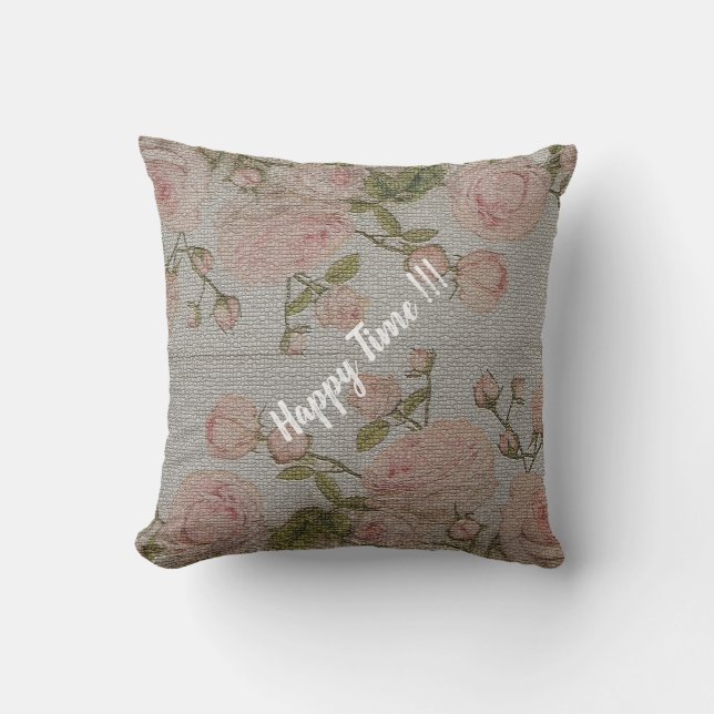 Coussin Rose Florale Vintage Moderne Luxe (Recto)