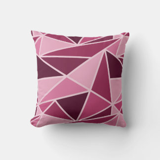 Coussin Rose foncé géométrique moderne, rose clair