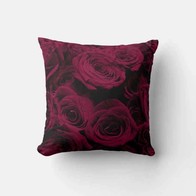Coussin Rose foncé magenta rouge bordeaux (Recto)