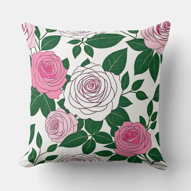 Coussin Rose Garden Bold Line Art (Recto)