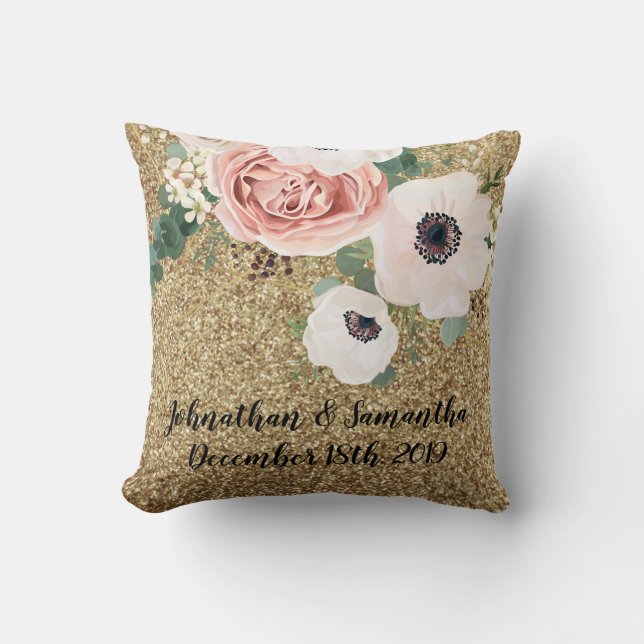 Coussin Rose géométrique de l'oreiller à lancer personnali (Recto)