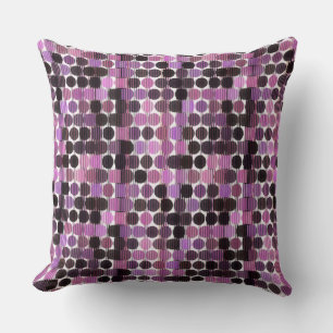 Coussin Rose géométrique rose, mauve et noir