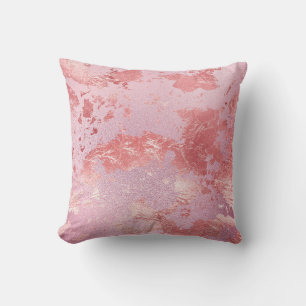 Coussin Rose Glamour Métallisé Pailleté Brillante
