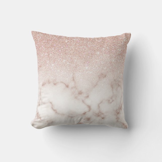 Coussin Rose glamour or blanc Parties scintillant marbre d (Recto)
