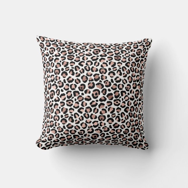 Coussin Rose Gold Black Empreinte de léopard cheetah tenda (Recto)