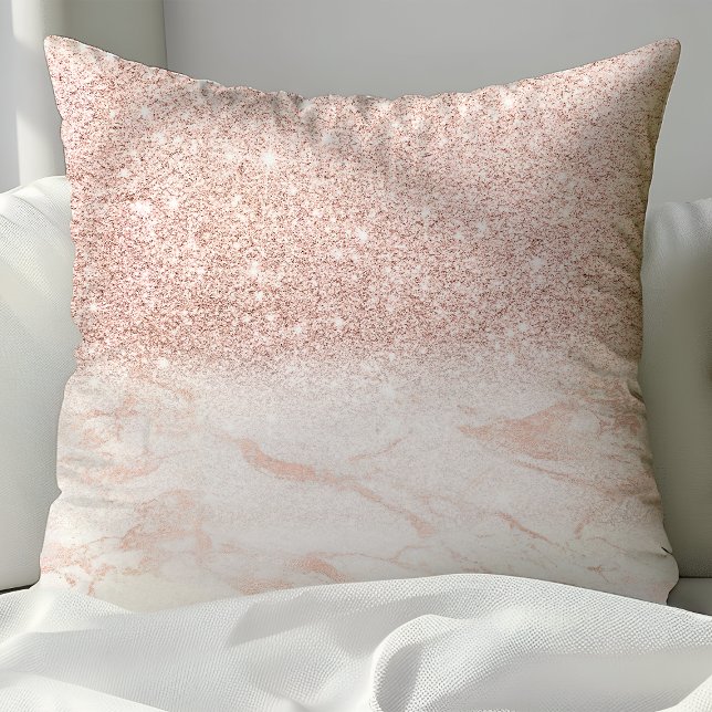 Coussin Rose Gold Élégant Fard Rose Marbre (Créateur téléchargé)