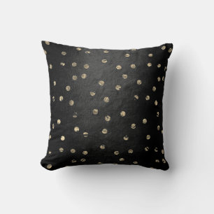 Coussin Rose Gold Foxier noir rose Pois métalliques