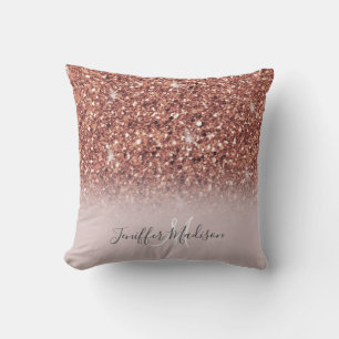 Coussin Rose Gold Glitter Drips